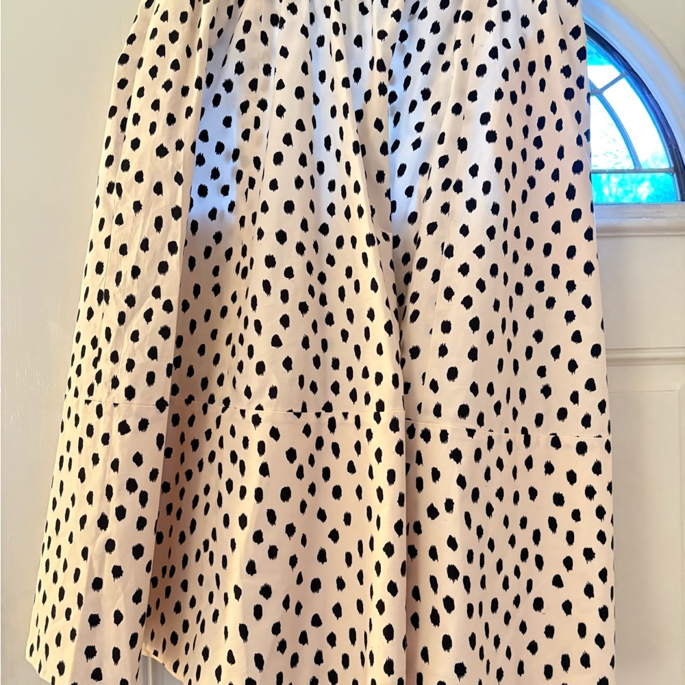 kate spade Cream Midi Skirt with Black Spot Print